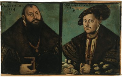 Johann Friedrich I, den storsinta, kurfurste av Sachsen och Johann Ernst av Sachsen av after Lucas Cranach the Elder