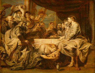 Kristus i Simons hus av after Peter Paul Rubens
