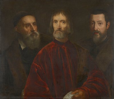 Titian och hans vänner av after Titian