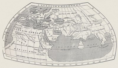 Karta över världen, enligt Ptolemaios, 1923. av Agathodaemon of Alexandria