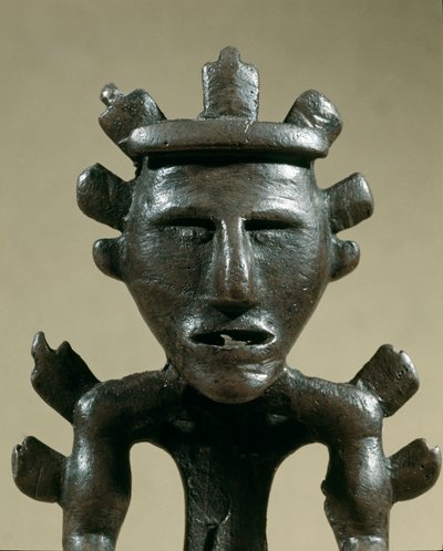Förhistoria: krigarfigur i brons av Tresor av Galic (Kostroma, Ryssland). 1500 f.Kr. Bronsåldern. Moskva, Statens historiska museum av Age Bronze
