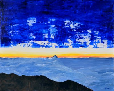 Rinjani, 2017 (akryl på duk) av Agnes Girardon