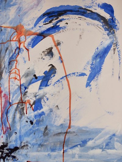 Utan titel, 2016 (bläck och akryl på papper) av Agnes Girardon