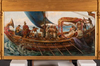 Antonius och Kleopatras flykt från slaget vid Actium, ca 1897 (olja på duk) av Agnes Pringle