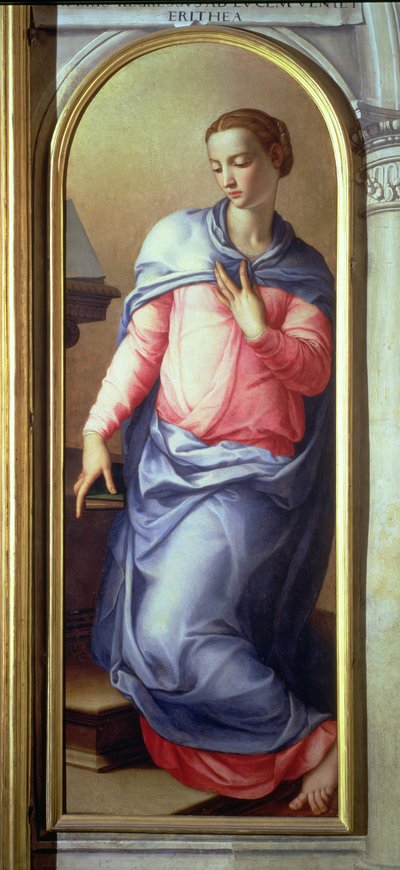 Jungfrun, högra panelen av en bebådelse, 1555 (se även 82440) av Agnolo Bronzino