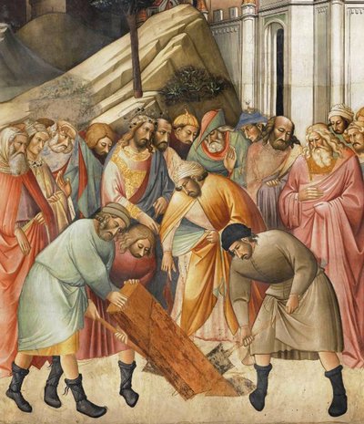 Kung Salomo begraver en av korsets bjälkar, c.1380 av Agnolo Gaddi
