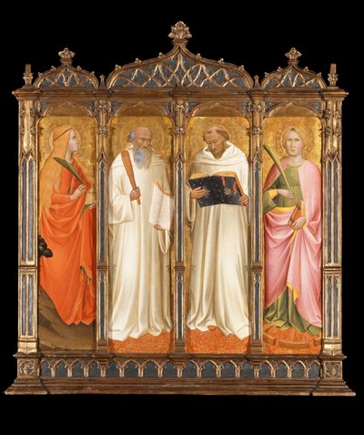 De heliga Maria Magdalena, Benedictus, Bernard av Clairvaux och Katarina av Alexandria, ca 1380 av Agnolo Gaddi