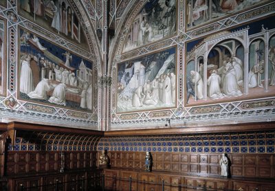 Utsikt över kapellet Castellani (eller sakramentet) dekorerad av fresker av Agnolo Gaddi (1350-1396), avsnitt av Sankt Antonius den stores liv av Agnolo Gaddi