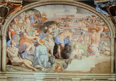 Korsar Röda havet, fresk av Agnolo Bronzino (1503-1572). Eleonoras kapell av Toledo, Palazzo Vecchio, Florens. Italien av Agnolo Bronzino