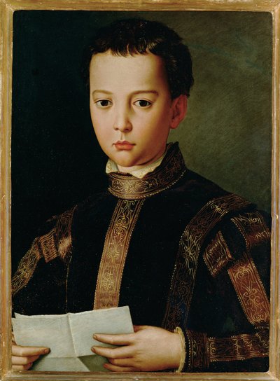 Storhertig Francesco I Medici som pojke (målning på trä) av Agnolo di Cosimo Bronzino