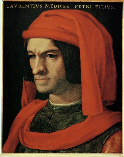 Medici, Lorenzo den magnifike (olja på trä) av Agnolo di Cosimo Bronzino