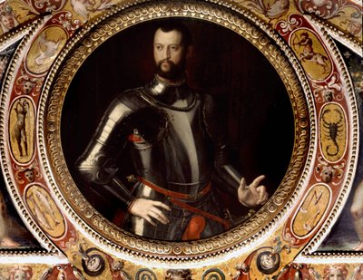 Porträtt av Jean de Medici dit Jean des Bandes Noires (Giovanni Dalle Bande Nere) (1498-1526) av Bronzino (1503-1572) - Målning bevarad på Palazzo Vecchio, Florens av Agnolo Bronzino