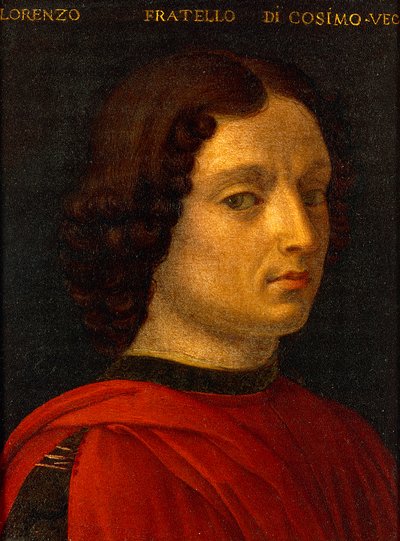 Porträtt av Lorenzo de Medici den äldre, av Agnolo Bronzino, cirka 1565-1569, olja på plåt av Agnolo Bronzino