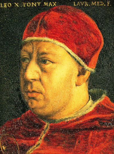 Porträtt av påven Leo X (Giovanni di Lorenzo de Medici, Florens av Agnolo Bronzino