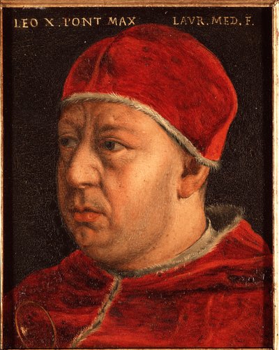 Porträtt av påven Leon X (Leo X) (Johannes av Medici av Agnolo Bronzino