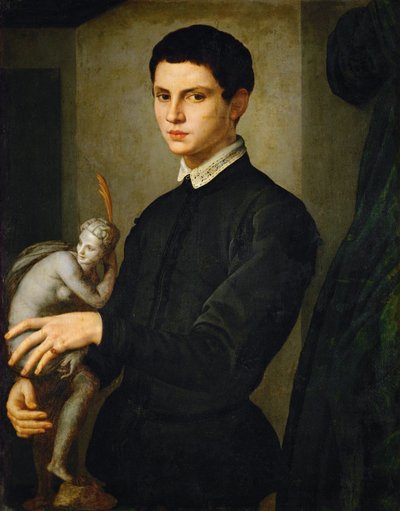Porträtt av en ung skulptör ... av Agnolo di Cosimo Bronzino
