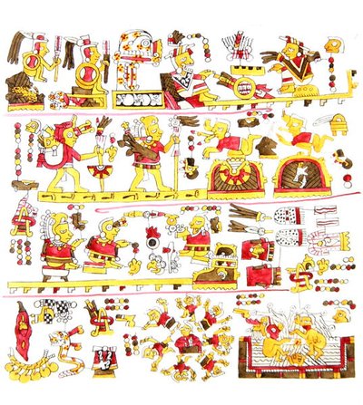 Illustration från "Antiquities of Mexico" av Edward King (1795-1837) Lord Kingsborough, publicerad 1831-48 (litho i färg) av Agostino Aglio