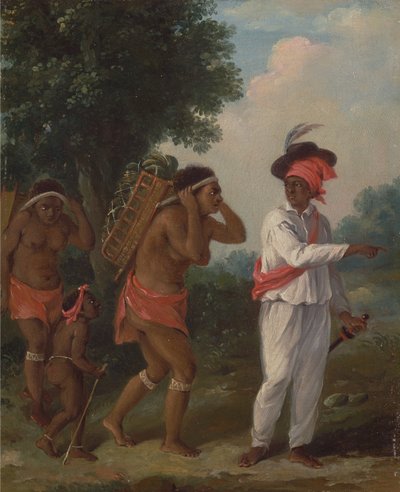 West Indian Man of Color, regisserar två karibiska kvinnor med ett barn, ca. 1780. av Agostino Brunias