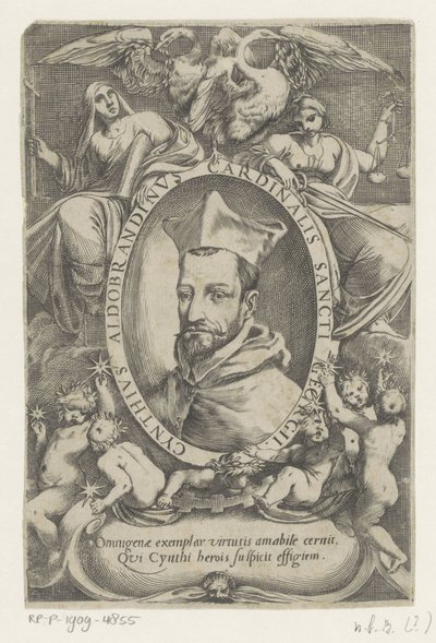 Porträtt av kardinaal Cinzio Aldobrandini av Agostino Carracci (possibly)