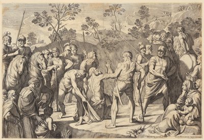 Aeneas flyr från Troja med sin familj av Agostino Carracci