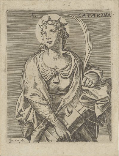 Katarina av Alexandria S. Catarina (titel på objekt) av Agostino Carracci