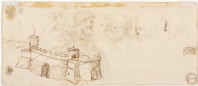 Krenelerad fästning ago, andra hälften av 1500-talet. av Agostino Carracci