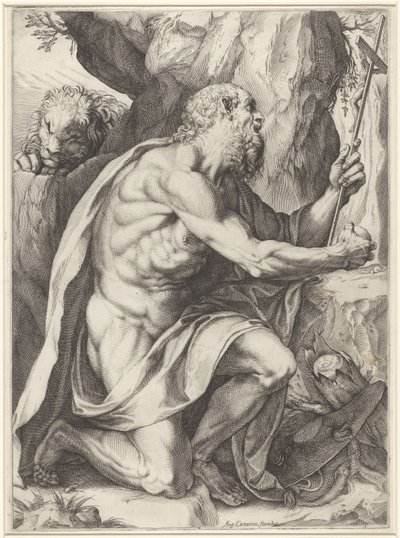 Sankt Jerome av Agostino Carracci