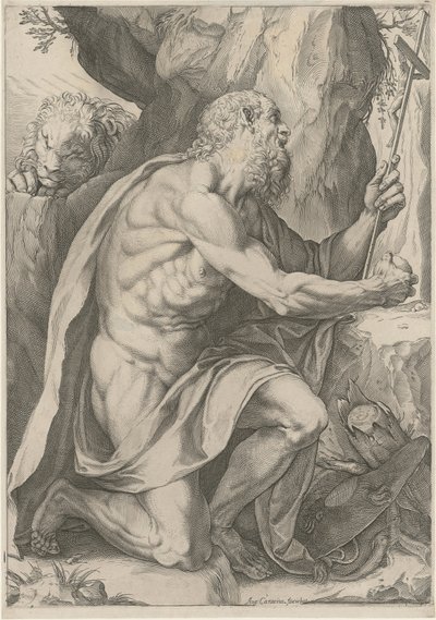 Sankt Hieronymus av Agostino Carracci