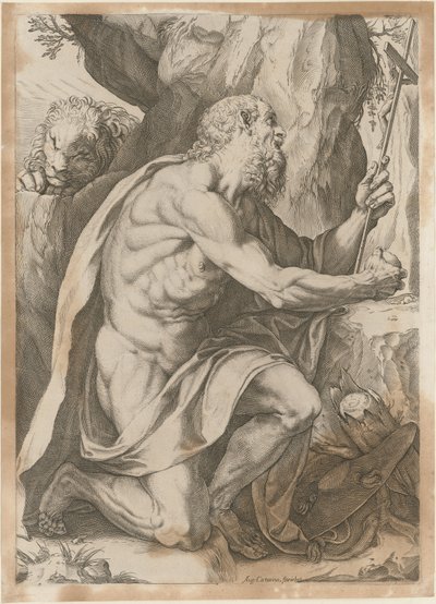 Sankt Hieronymus av Agostino Carracci
