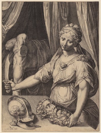 Judith med Holofernes huvud av Agostino Carracci