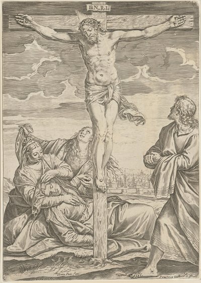 Korsfästelse av Agostino Carracci