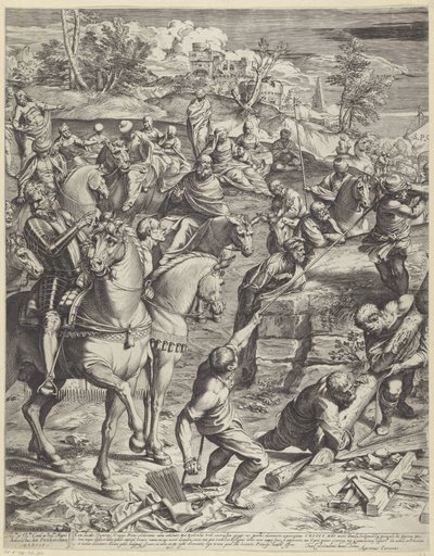 Kristi korsfästelse (vänster del) av Agostino Carracci