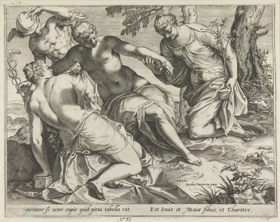 Merkurius och nåderna av Agostino Carracci