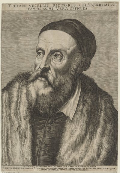 Porträtt av målaren Titian av Agostino Carracci