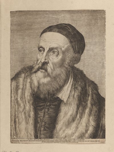 Porträtt av målaren Tizian av Agostino Carracci