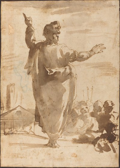 Sankt Paulus predikar av Agostino Carracci