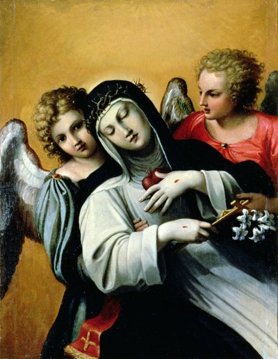 The Ecstasy of Saint Catherine (olja på duk) av Agostino Carracci