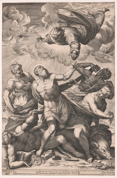 Sankt Antonius frestelse av Agostino Carracci