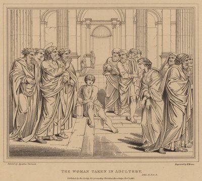 Kvinnan tagen i äktenskapsbrott, John av Agostino Carracci
