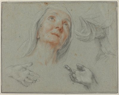 Studier för Saint Anne i "Education of the Virgin" av Agostino Masucci