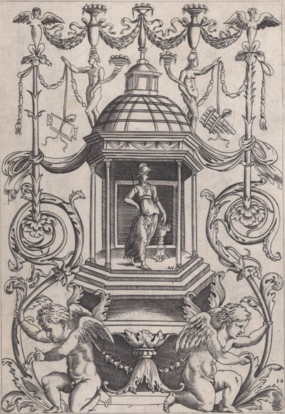 Prydnadspanel, ca. 1514-36. av Agostino Veneziano