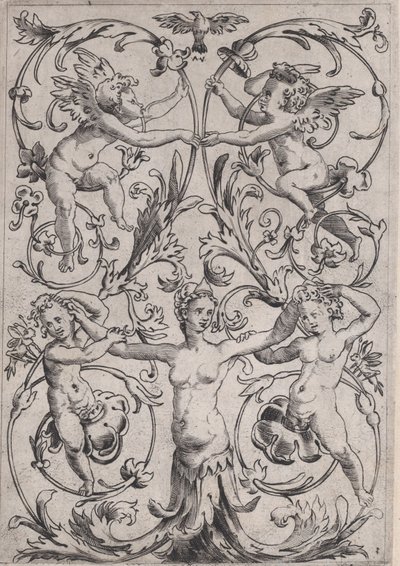 Prydnadspanel, ca. 1514-36. av Agostino Veneziano