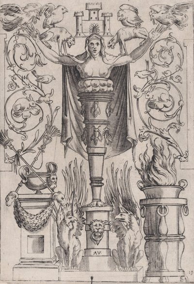 Prydnadspanel, ca. 1514-36. av Agostino Veneziano