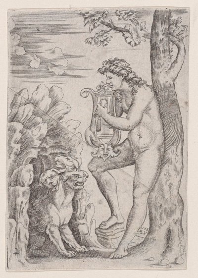 Orfeus, daterad 1528. av Agostino Veneziano