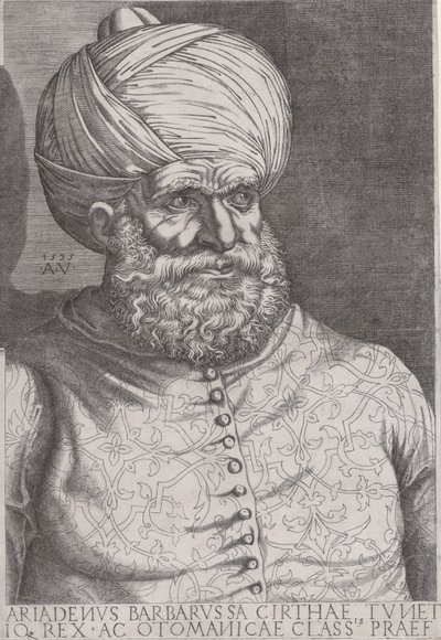 Porträtt av Barbarossa, 1535. av Agostino Veneziano
