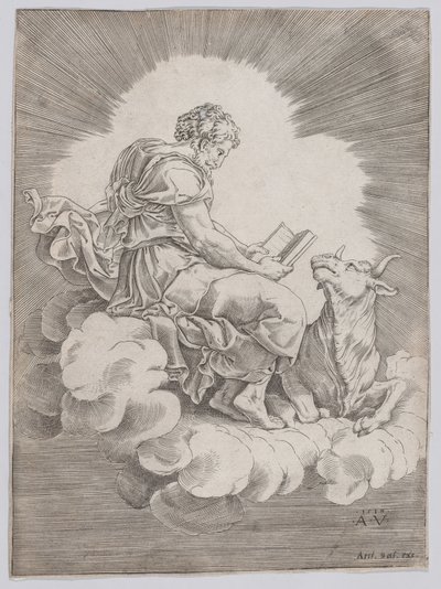 Sankt Lukas, 1518. av Agostino Veneziano