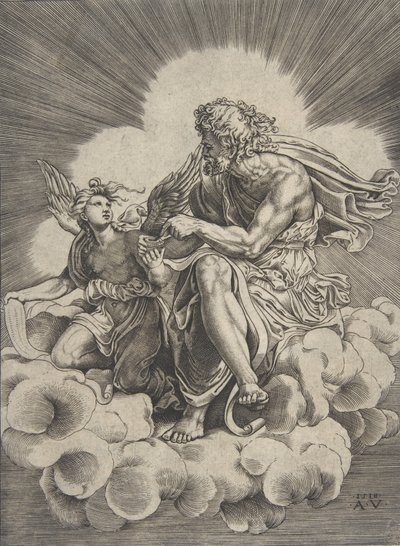 Sankt Matteus, daterad 1518. av Agostino Veneziano
