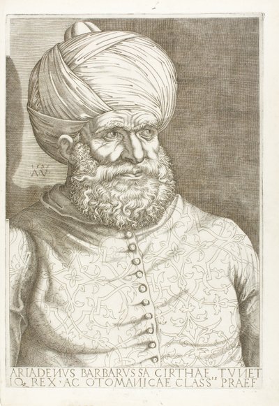 Porträtt av Barbarossa av Agostino dei Musi