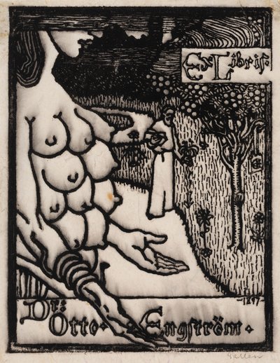 Bookplate for Dr. Otto Engström av Akseli Gallen-Kallela