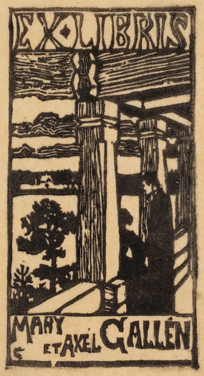 Mary och Axel Galléns exlibris av Akseli Gallen-Kallela